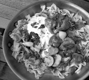 Egg Mushroom Noodles