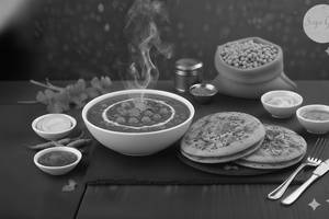 Chole With 2 stuffed Kulcha