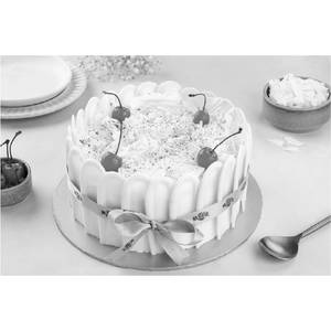 German White Forest Cake Eggless