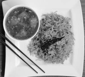 Veg Schezwan Fride Rice With Chilli Gobi