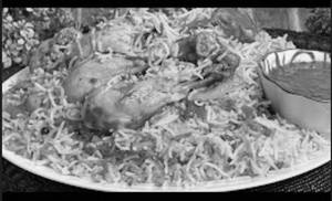 Muradabadi chicken biryani 750g(6)pis with saled spicy red and green chutney gravg