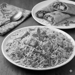 Veg Biryani with Paneer Roll