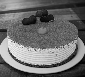 Red Venilla  cake heart