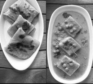 4 plain paratha with mater paneer