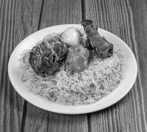 Chicken Egg Dum Biriyani with Raita