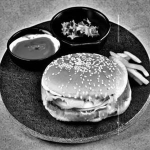 Cheese mushroom patty burger