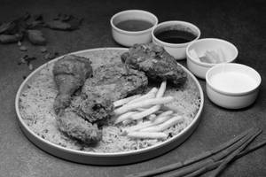 Lebanese Chicken  Mandi Rice -( Quarter) + 4 Pc Broast + French Fries