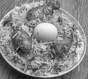 Egg chicken biryani
