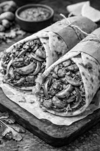 Mushroom Kathi Roll