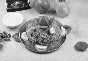 Jain Paneer Tawa Pulav ( In Amul Butter)