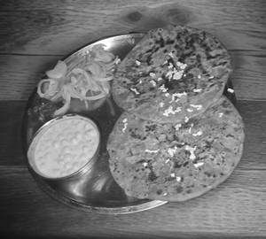 2 Panner Paratha With Raitra And Achar