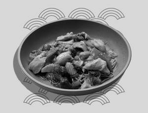 Pan Fried Noodles Chicken
