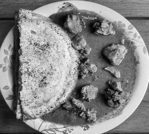Egg Dosa + Half Chicken Curry