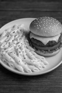 White Sauce Pasta with Burger Combo