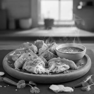Pan Fried Corn And Cheese Momos