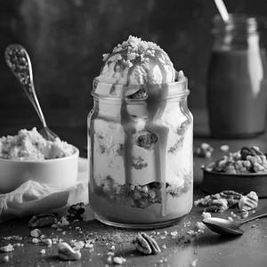 Caramel Rum Cake Sundae