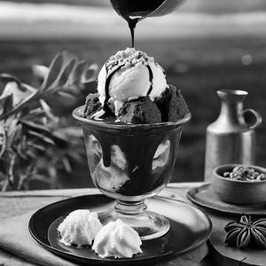 Rum Cake Hot Chocolate Fudge Sundae