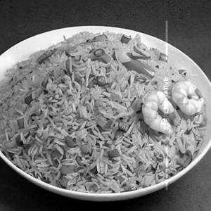 Prawns burnt garlic fried rice