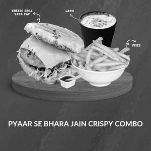 Crispy Jain Combo (jain Ch. Grill Vada Pav + Jain Fries + Lassi)