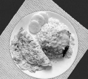 Rice+ Dal+ Dim Vaja Or Omlet
