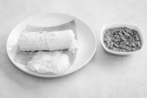 Puttu With Kadala And Pappadam