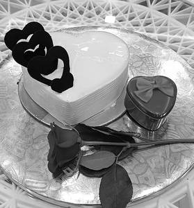 Heart Shape Pineapple Cake With Red Rose & Chocolate Box