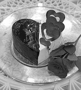 Black Forest Cake With Red Rose