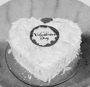 Valentine White Forest Heart Shape Cake