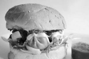 Cheesy Veg. Momos Burger