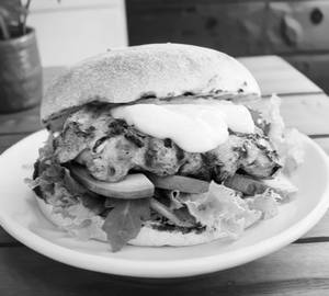 Chicken Malai Tikka Burger With Fries