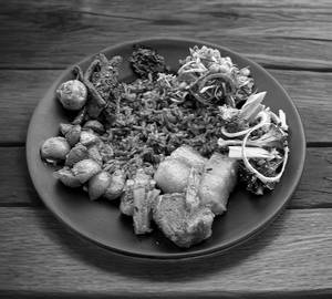 Pork bamboo shoot thali