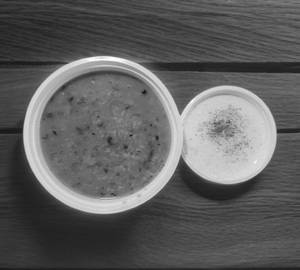 Plain Roasted Moong Dal Khichadi With Raita Aloo Chokha