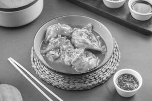 Steamed Saucy Wonton In Schezwan Sesame Sauce