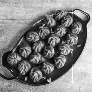 Pan fried Veg Manchurian Afgani momo