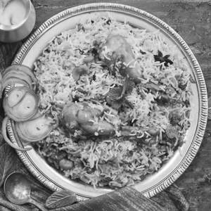 Chicken biryani half 2 piece