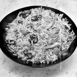 Egg Schezwan Mushroom Fried Rice