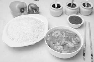 Chicken Stewed Rice With White Gravy