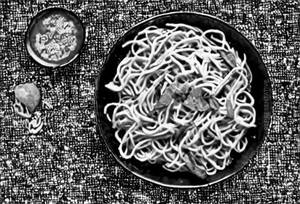 Mushroom Schezwan Noodles