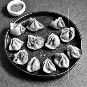 Pan Fried Mushroom Hot Garlic Sauce Momos