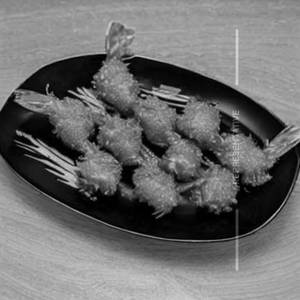 Golden fried prawn