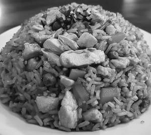 Singapore Chicken Fried Rice