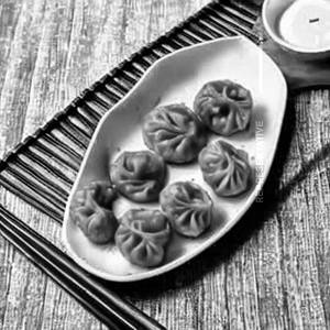 Pan Fried Mushroom Manchurian Sauce Momos