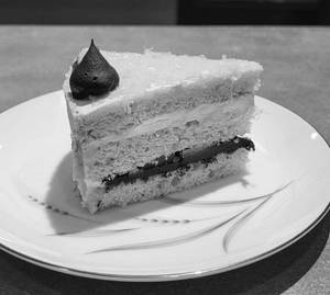 Orange, Cashew Cream & Chocolate Cake Slice