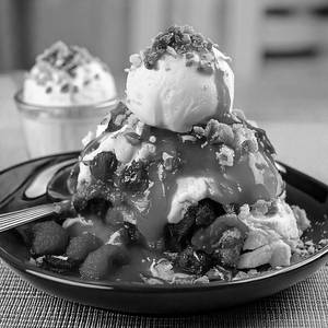 Raspberry Plum Cake Sundae