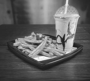 Peri peri fries + Thick cold coffee