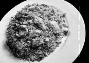 Chicken burnt garlic fried rice