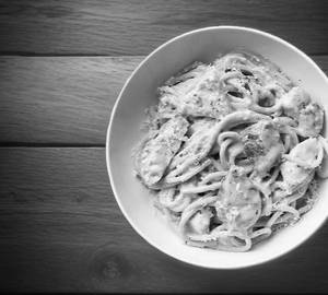 Pork Cheese Garlic Noodles