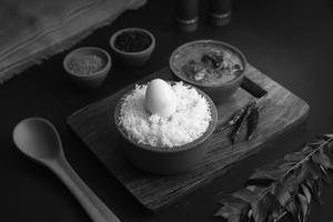 Boiled  Rice +  Madurai Kozhi Kulambu + Egg