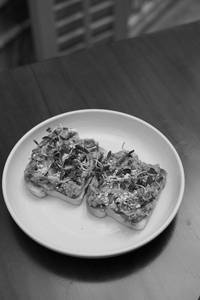 Guac, Microgreens & Feta On Toast