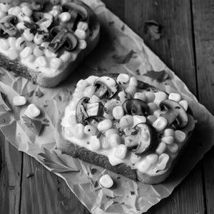 Mushroom Corn Cheese Toast